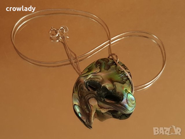 Дизайнерско сребърно колие с цветен седеф от Нова Зеландия, снимка 8 - Колиета, медальони, синджири - 42272161