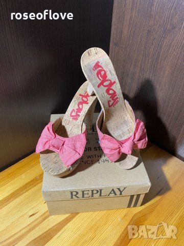 Replay оригинални дамски обувки от корк с кутия, снимка 4 - Дамски обувки на ток - 39438832