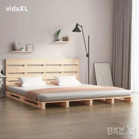 vidaXL Рамка за легло без матрак 200x200 см масивна чамова дървесина, снимка 2 - Спални и легла - 56146601