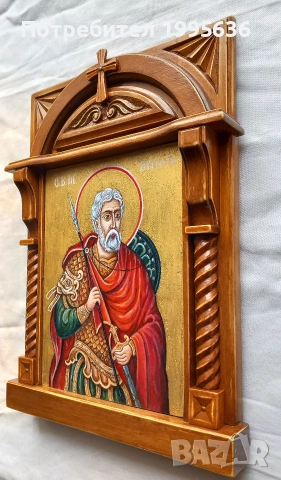 Дърворезба- домашен иконостас "Св. Мина ", снимка 3 - Други - 53676310