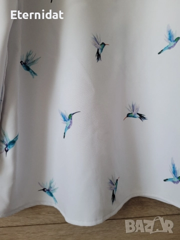 Елегантна блуза с колибри , снимка 2 - Блузи с дълъг ръкав и пуловери - 51795846