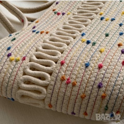 Плетена чанта тип кошница Beige, снимка 6 - Чанти - 41477465