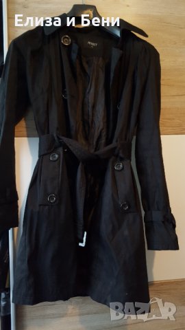 Модерен тренчкот шлифер с буфан ръкав и колан, снимка 1