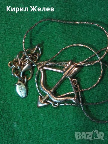 ZARA ФИНО МАРКОВО ПОЗЛАТЕНО БРОНЗОВО ВИНТИДЖ АРТ КОЛИЕ с ФИГУРАЛЕН ПЕНДАНТ ЛЪКА на АМУР 38646, снимка 11 - Колиета, медальони, синджири - 41682637