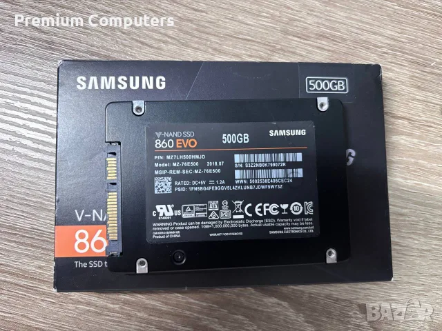 ССД/SSD Samsung 860 EVO 500GB SATA III – Отлично състояние (98% здраве), снимка 3 - Твърди дискове - 56240473