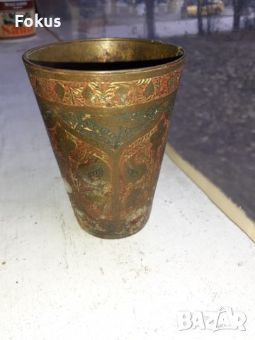 Стара гравирана бронзова чаша, снимка 4 - Антикварни и старинни предмети - 38988067