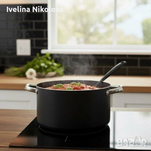 Алуминиева тенджера с мраморно покритие и капак – здравословно готвене без загаряне, снимка 6 - Съдове за готвене - 52493432