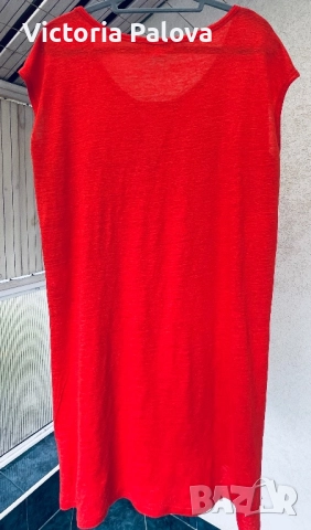 Скъпа ленена рокля SANDRO PARIS, снимка 6 - Рокли - 52062671