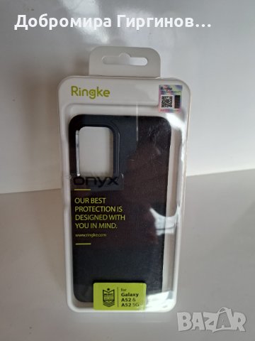 Оригинален TPU удароустойчив кейс "Ringke Onyx" за Samsung A 52S 5G, A 52., снимка 1 - Samsung - 38813147