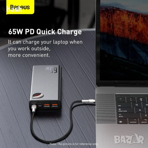 Външна батерия с 2xUSB-A и 1xUSB-C изходи и технология за бързо зареждане - Baseus Adaman Metal Digi, снимка 3 - Безжични зарядни - 53610613