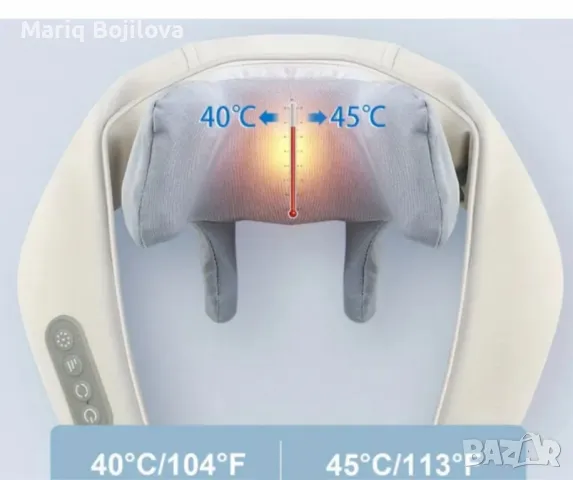 Акумулаторен масажор с топлина за врат, гръб, рамена, крака, за мускулна релаксация, снимка 4 - Масажори - 48535502