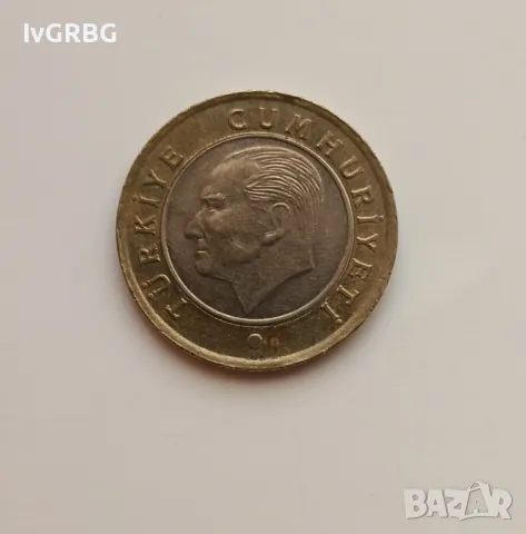 1 лира Турция 2022 Турска монета 1 лира 2022 Турция , снимка 4 - Нумизматика и бонистика - 48761992
