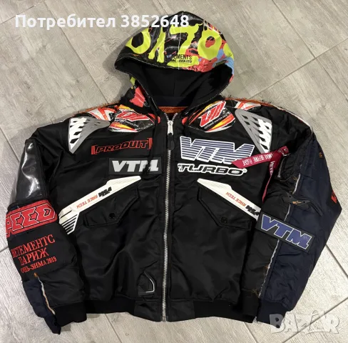 Kanye Vetements AW18 Moto Racing Bomber Jacket - Worn by Kanye, снимка 2 - Якета - 56067193