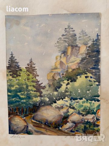 КИРИЛ ИВАНОВ акварел пейзаж, снимка 2 - Картини - 33822779