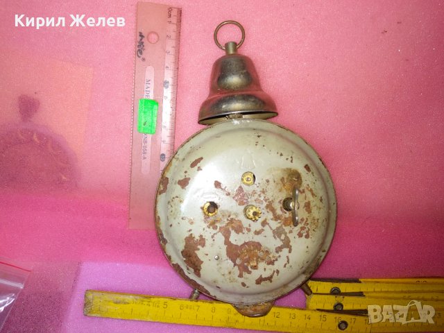 JANTAR MADE in USSR Стар РУСКИ БУДИЛНИК МЕХАНИЧЕН НАСТОЛЕН ЧАСОВНИК ЯНТАР СССР 43630, снимка 6 - Антикварни и старинни предмети - 44466540