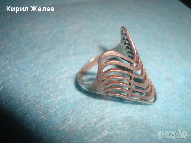 СТАР СРЕБЪРЕН АРТ ПРЪСТЕН СРЕБРО 925 АЖУРНА РЪЧНА МАЙСТОРСКА АРТ НУВО ИЗРАБОТКА АНГЛИЯ 26266, снимка 5 - Пръстени - 34630789