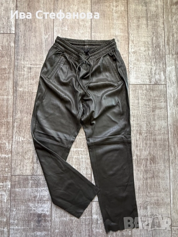 Нови висока талия разкошни мека кожа кожени дълги елегантни ежедневни панталони 