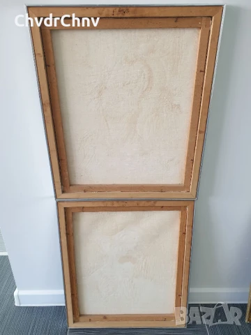 Giorgio 61х53см/2бр италиански стари картини масло върху платно/портрети-клоуни/дървена рамка, снимка 8 - Картини - 50977914