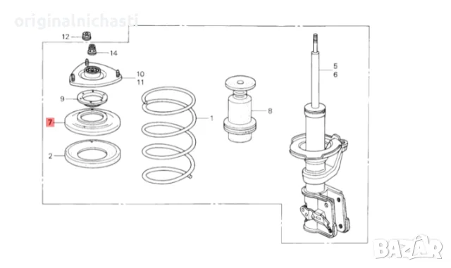 Подложка предна пружина Хонда Сивик Honda Civic 51688S5A701 51688-S5A-701 Oem Honda