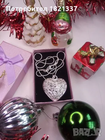 Сребърно колие Сърце , снимка 4 - Колиета, медальони, синджири - 48500383