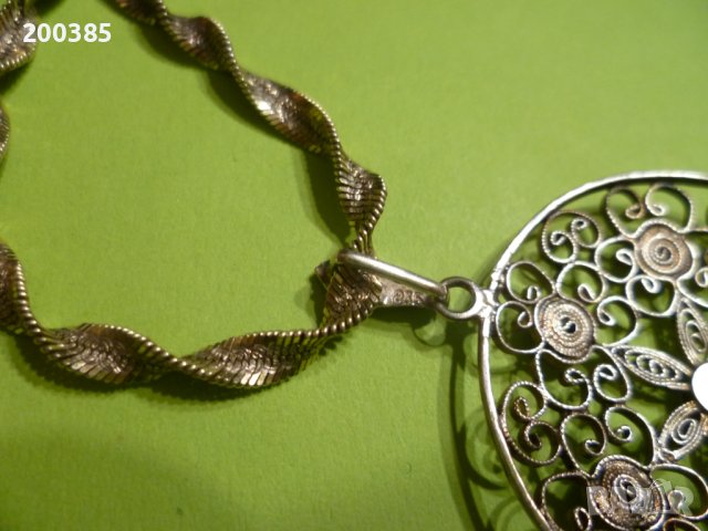 Старинно сребърно колие, снимка 2 - Колиета, медальони, синджири - 42025446