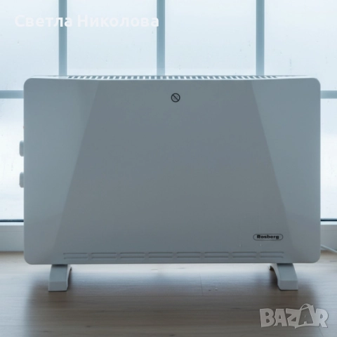 Конвекторен отоплител Rosberg – 2500W, 3 степени, защита от прегряване (бял или черен), снимка 4 - Други стоки за дома - 51812393
