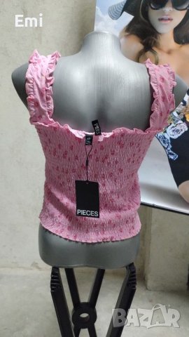 Дамски топ PIECES, Розов, XL, снимка 3 - Корсети, бюстиета, топове - 41808968