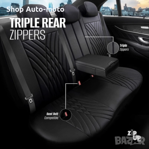 Тапицерия за седалки Automat - 11части, PRG101, Черно, снимка 8 - Аксесоари и консумативи - 52203559