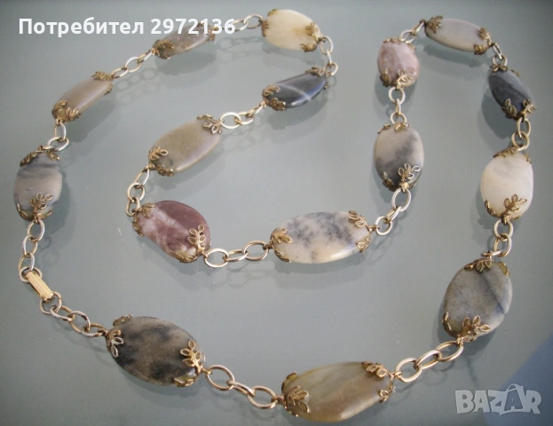 Гердан огърлица колие африкански ахат, снимка 2 - Колиета, медальони, синджири - 53101851