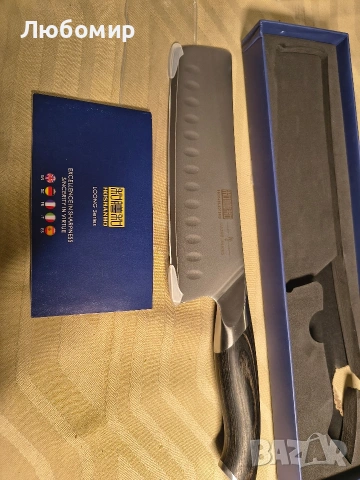 Нож HOSHANHO Nakiri 7 инча, японски готварски нож от високовъглеродна неръждаема стомана, , снимка 3 - Други - 53863852