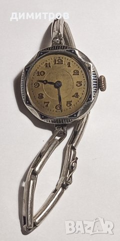 Продавам механичен ,сребърен стар дамски  швейцарски часовник, снимка 2 - Дамски - 42192172