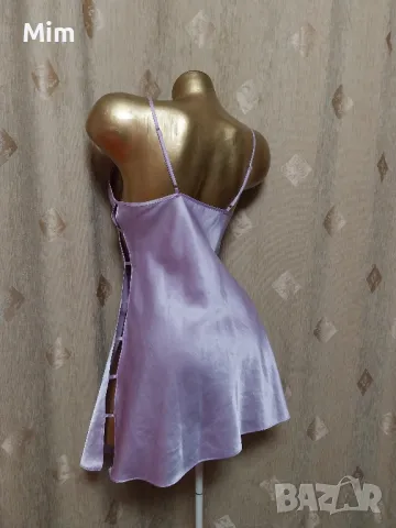 S/М Светло лилава сатенена нощница , снимка 5 - Нощници - 49820134