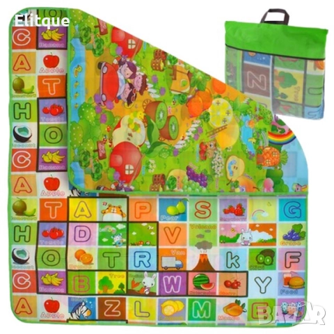 Двулицево детско килимче, Топлоизолиращо. 120х180 см и дебелина 0.5 см "Учи английски", снимка 2 - Други - 52715539