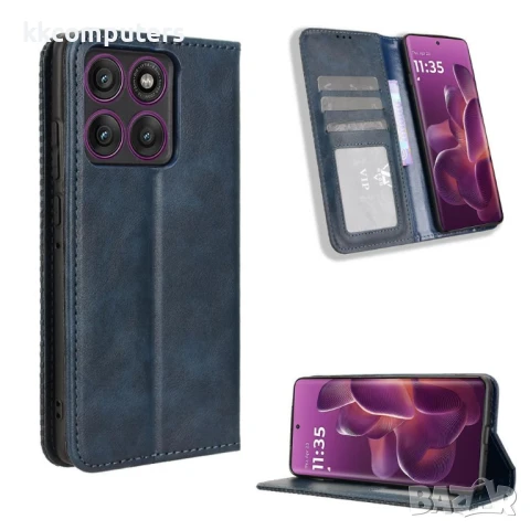 Motorola Edge 60 Pro Ретро Магнитен Кожен Калъф Портфейл с Поставка и Скрийн Протектор - Четири Цвят, снимка 3 - Резервни части за телефони - 50513891