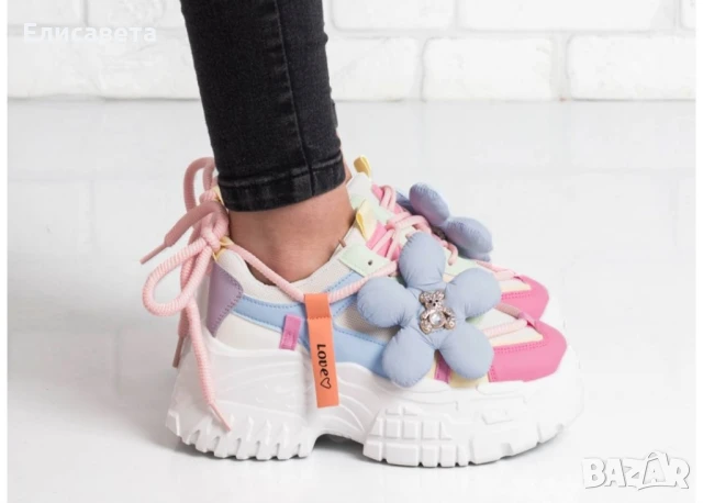 Дамски модерни кецове на платформа , снимка 6 - Маратонки - 50454303