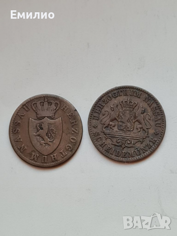Germany NASSAU . СЕТ от 2 монети. Един кройцер 1830 и 1863 год , снимка 2 - Нумизматика и бонистика - 36215989