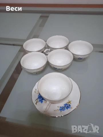 5 броя чашки за кафе с чинийка, снимка 6 - Чаши - 50827636