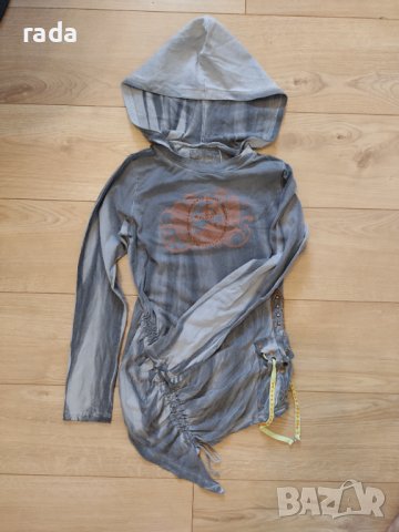 Асиметричен суичър с качулка , снимка 1