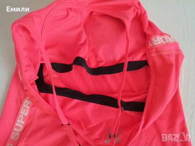 Superdry Sport дамски ярко розов/оранжев спортен потник с вградено бюстие р-р S/M (EU 38), снимка 12 - Спортни екипи - 41459149