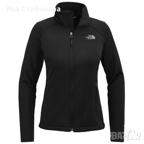 The North Face Women's TNF Black Chest Logo Ridgewall Soft Shell Jacket черно оригинално яке марково, снимка 2 - Спортни екипи - 51732245