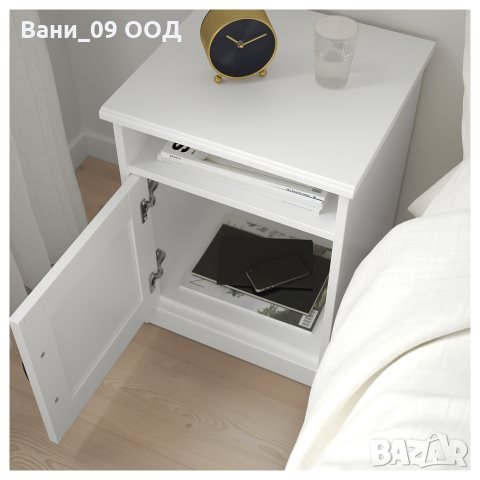 Красиво бяло нощно шкафче, снимка 2 - Шкафове - 36017239