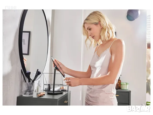 НОВИ! Козметично увеличително огледало със стойка за аксесоари, снимка 4 - Огледала - 48592565