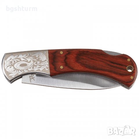 Нож сгъваем с дървена дръжка и орнаменти, снимка 2 - Ножове - 40061055
