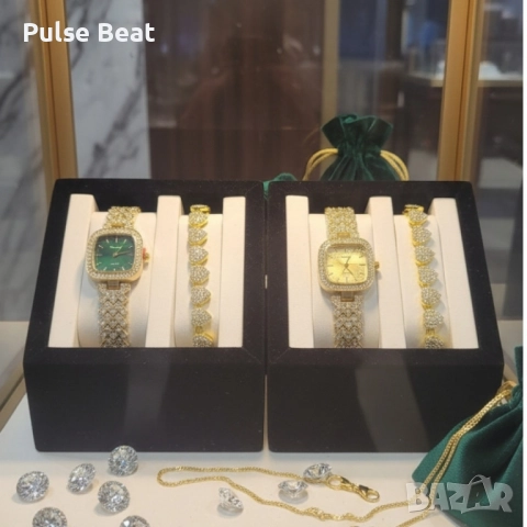 Елегантен дамски часовник с гривна – решение за подарък и ежедневен блясък, снимка 3 - Дамски - 52056629