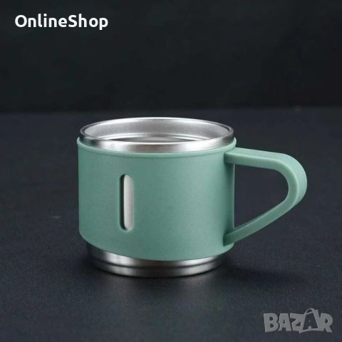 Комплект термос, 500 мл, 3 чаши с дръжка, топлоизолатор, снимка 5 - Чаши - 53698693