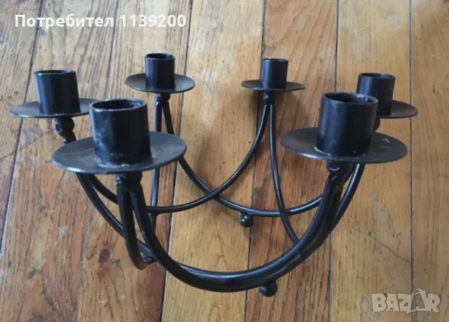 Метален свещник хексаграм, снимка 3 - Други - 50309217