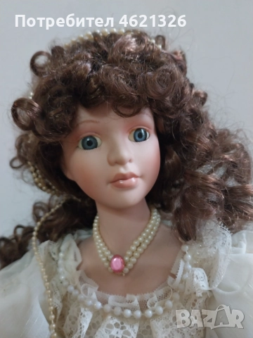 Винтидж колекционерска порцеланова кукла принцеса висока с кралска рокля, снимка 3 - Декорация за дома - 52044176