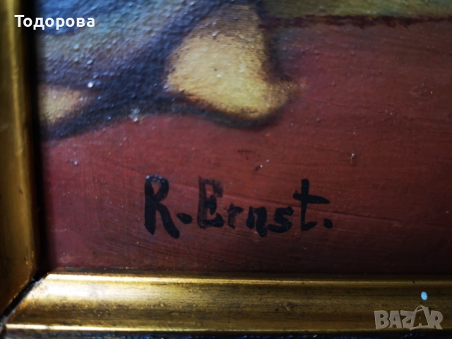 Картина масло-Rudolf Ernst/Търговец продава робиня на султан Baezit 2/, 20 000 €, снимка 4 - Картини - 52126926