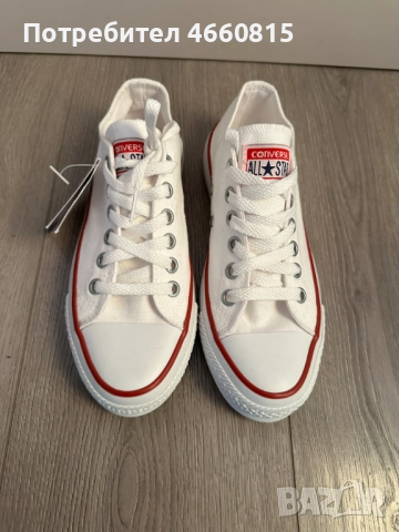 Дамски обувки кецове Converse стил – бели, нови, размер 38