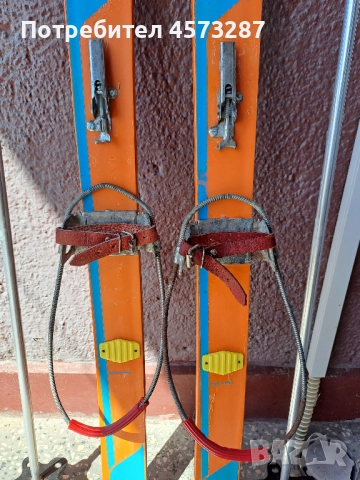 Детски ретро ски произведени в Германия с дължина 100 см и щеки 95 см  запазени, снимка 4 - Други спортове - 51465037